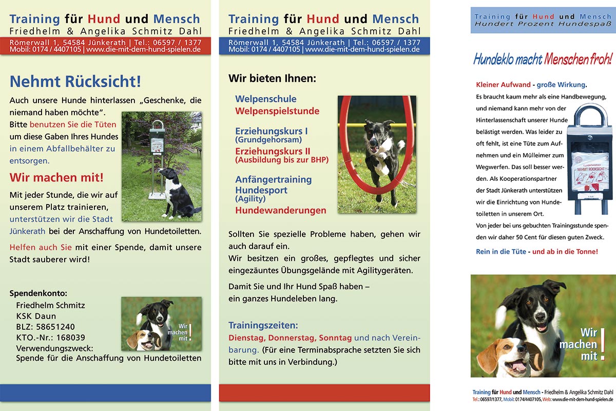 Flyer für eine Hundeschule